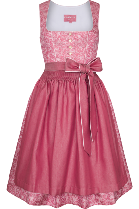 Mini-Dirndl mit Blumenmuster altrosa