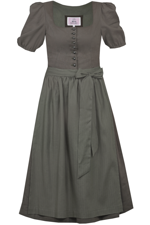 Midi-Dirndl mit rmeln pinie