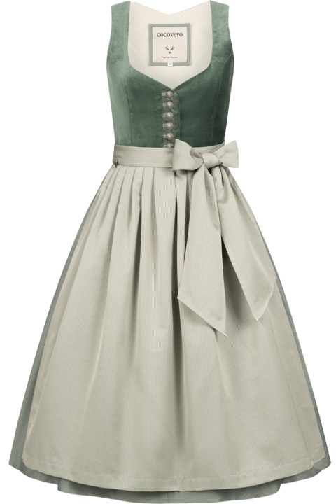 Midi-Samtdirndl mit Herzausschnitt velvet mint