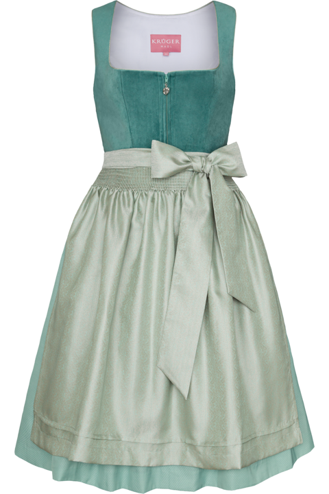 Mini-Dirndl mit Samtoberteil grn