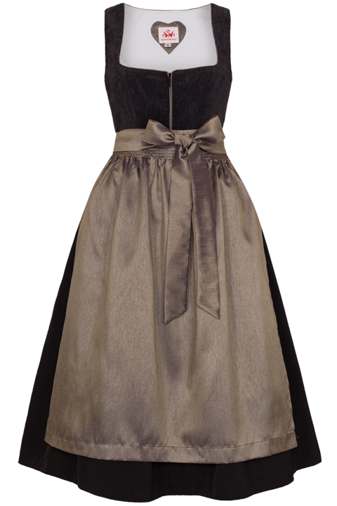 Mididirndl mit Cord schwarz