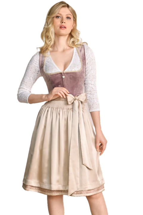 Mini-Dirndl Samt altrosa