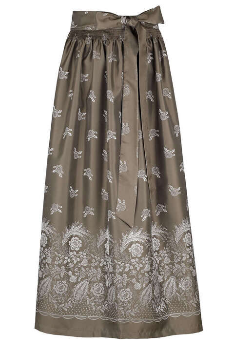 Dirndlschrze lang Blumenmuster taupe