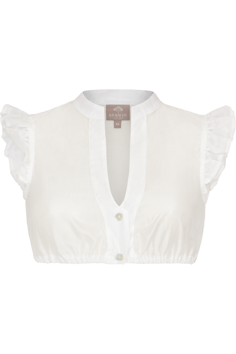 Dirndlbluse mit Flgelrmel transparent wei