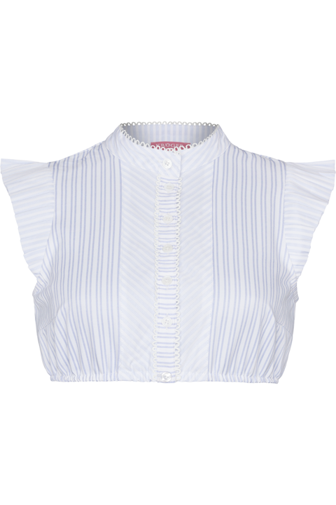 Dirndlbluse mit Flgelrmel gestreift blau