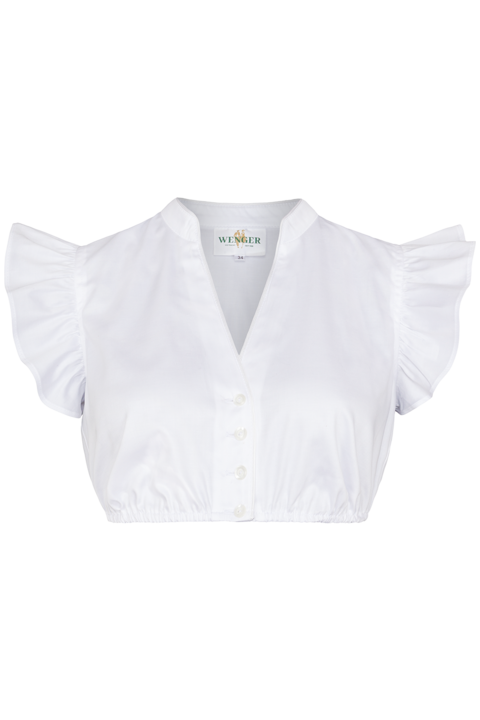 Stretch-Dirndlbluse mit Flgelarm wei