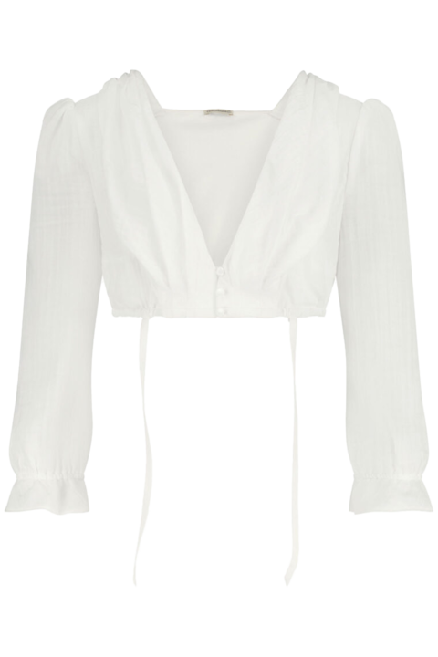 Dirndlbluse mit langen rmeln eierschale