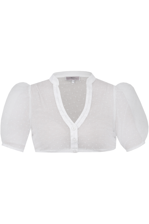 Dirndlbluse transparent mit Punkte offwhite