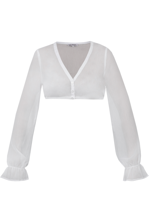 Dirndlbluse mit weiten rmeln offwhite