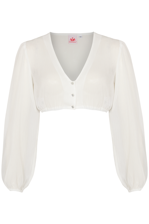 Dirndlbluse mit langen weiten rmeln offwhite
