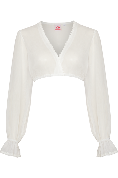 Dirndlbluse transparent mit weiten langen rmeln offwhite