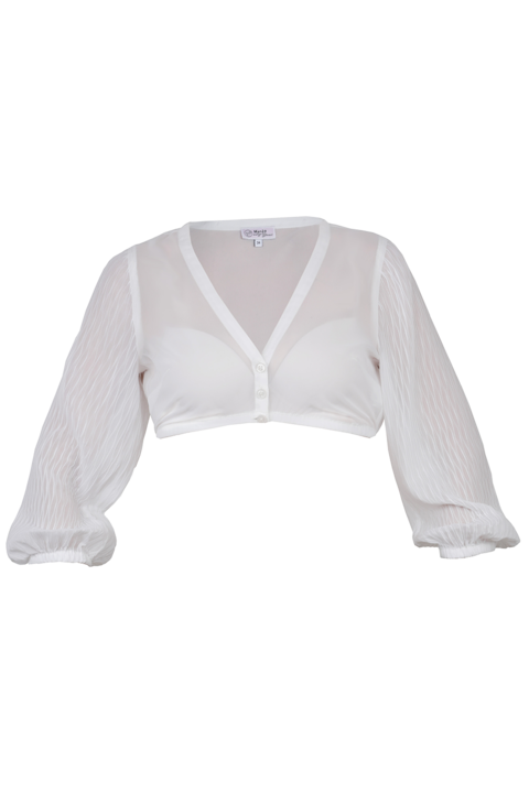 Dirndlbluse mit 3/4-Arm wei