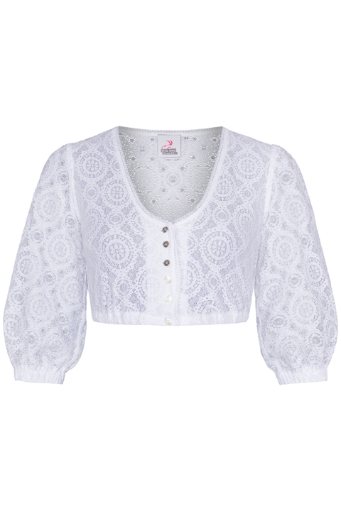 Dirndlbluse mit 3/4-Arm weiter rmel wei