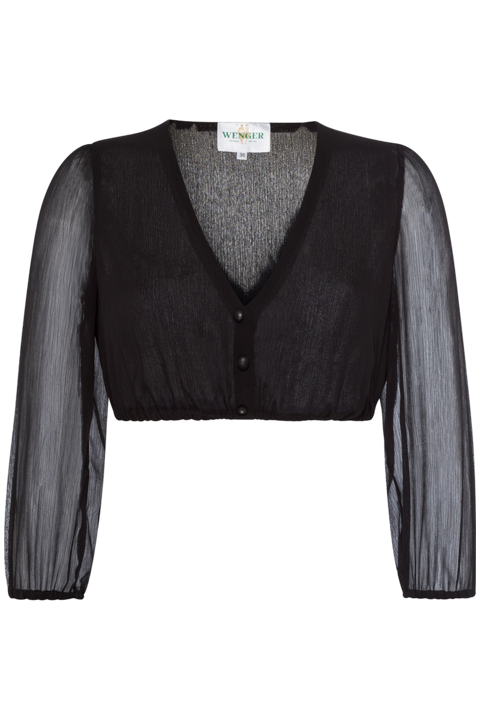Dirndlbluse mit 3/4-Arm schwarz