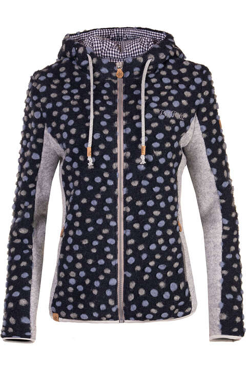 Damen Outdoor- und Freizeitjacke mit Kapuze blau grau