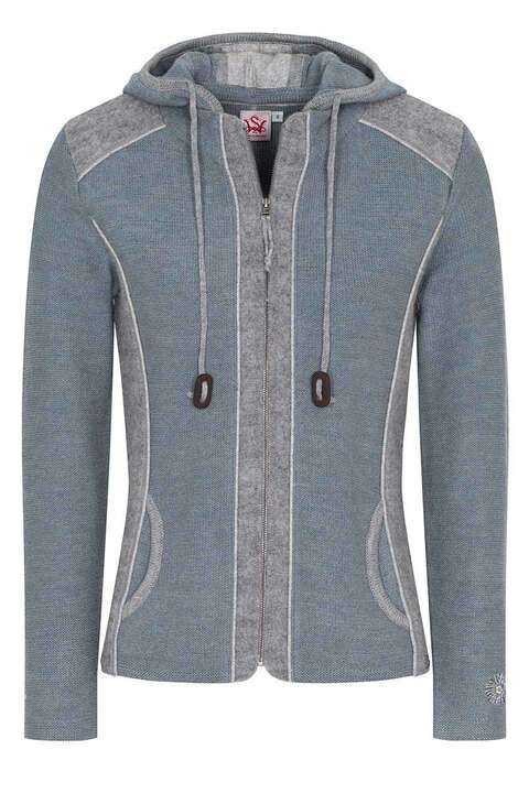 Damen Trachten Walkjacke rauchblau grau