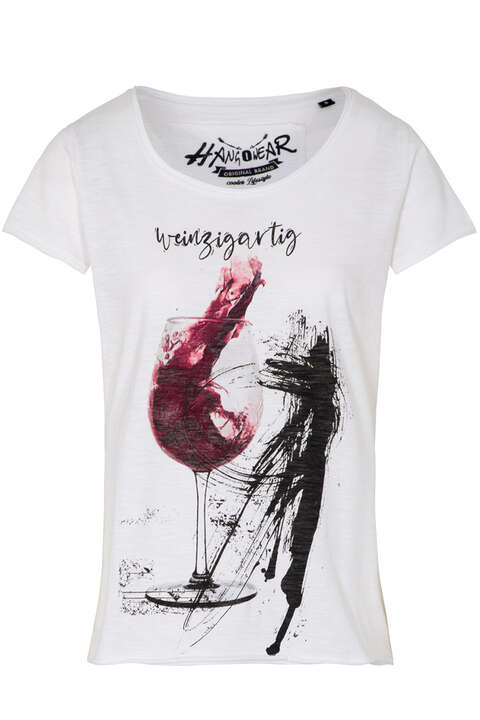 Damen T-Shirt 'WEINzigartig' wei