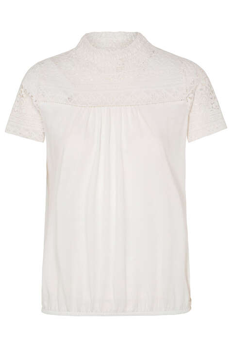 Trachten-T-Shirt mit Spitze offwhite