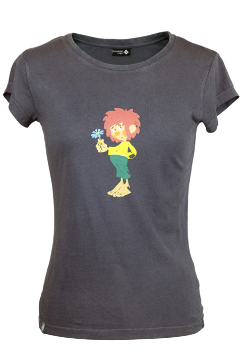 Damen T-Shirt 'Pumuckl Blume' anthrazit