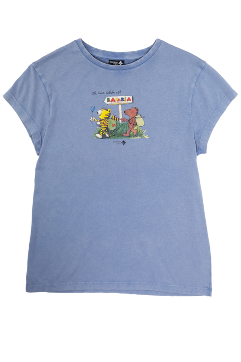 Damen T-Shirt 'Oh wie schn ist Bavaria' hellblau