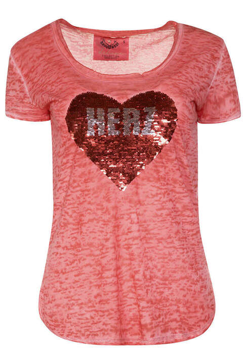 T-Shirt mit Wende-Pailletten rot