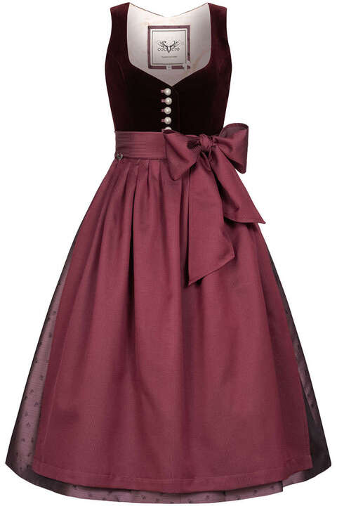 Samt Dirndl midi blood-weinrot