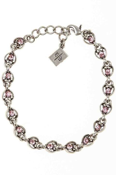 Damen Trachten-Armband altsilber Light rose