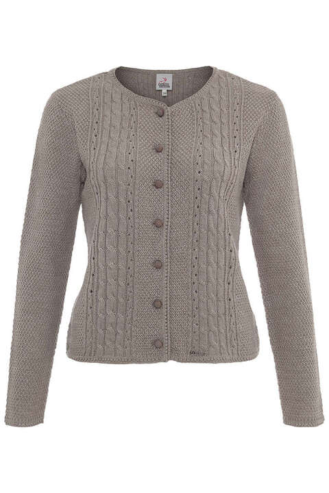 Dirndljacke Strick mit Zopfmuster beige