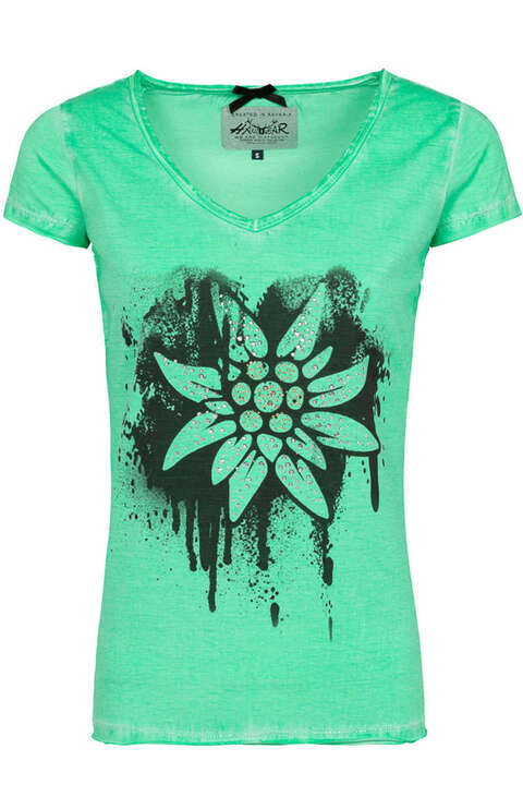 Damen Trachten T-Shirt mit Edelweiss grn