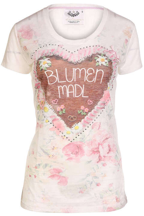 Damen Trachten T-Shirt  'Blumen Madl' beige