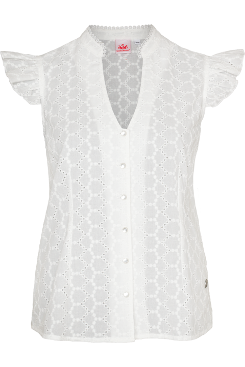 Damen Trachtenbluse mit Flgelarm und Lochmuster