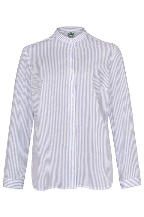 Damen Trachtenbluse gestreift blau gemustert