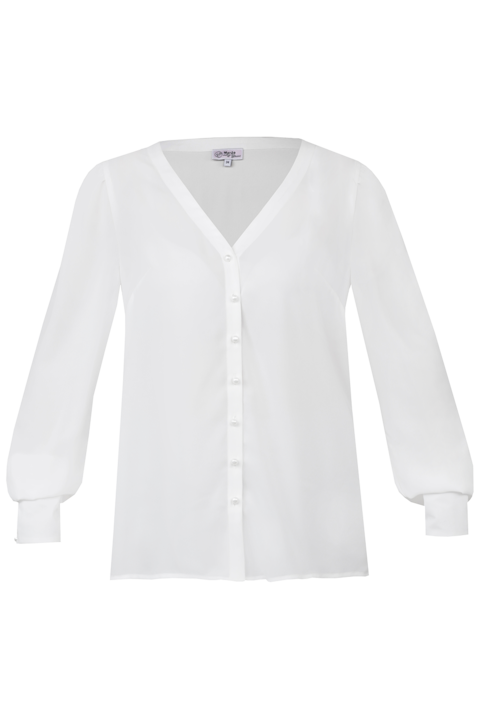 Damen Bluse mit langen rmeln offwhite