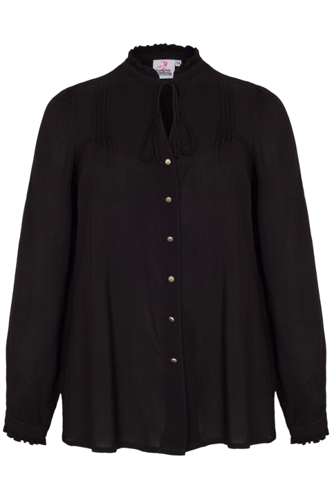 Damen Trachtenbluse Langarm schwarz