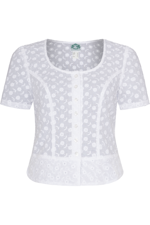 Damen Miederbluse kurz mit Lochmuster