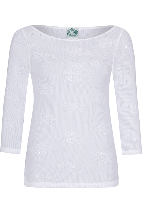 Damen Trachtenshirt mit Lochmuster und 3/4 rmeln