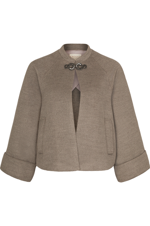 Damen Trachtenjacke im Capestil mit Schnalle taupe