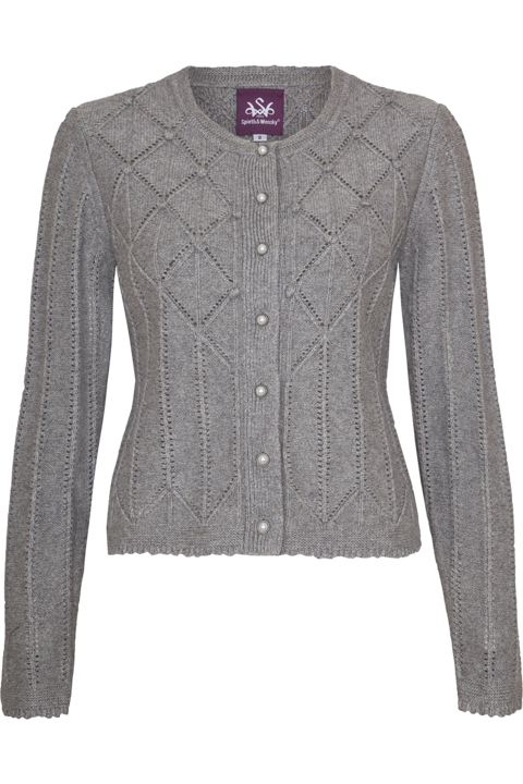 Damen Trachtenjacke mit Strickmuster mittelgrau