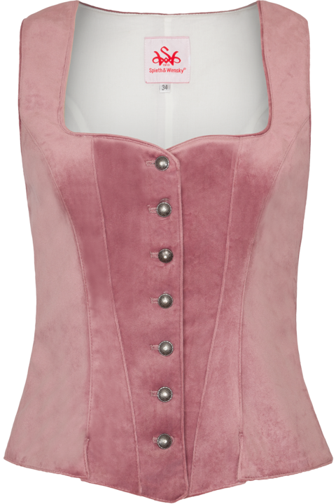 Damen Mieder aus Samt mit Herzausschnitt rosa