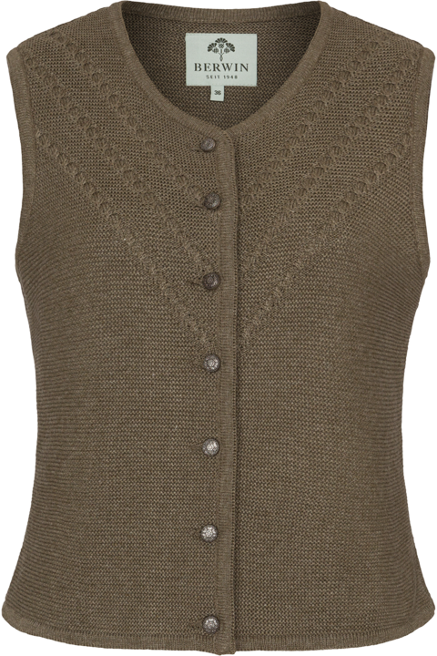 Damen Trachten Strickweste oliv
