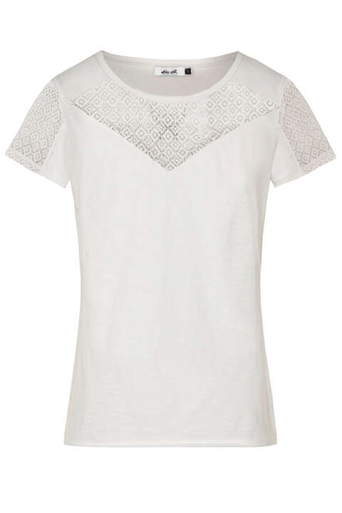 Damen Trachtenshirt Kurzarm offwhite