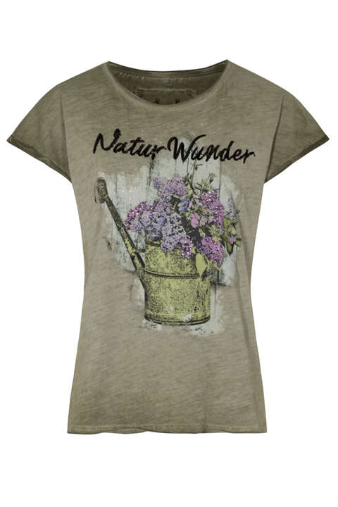 Damen Trachtenshirt 'Naturwunder' oliv