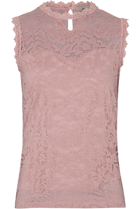 Damen Spitzen-Trachtenshirt rmellos rosa