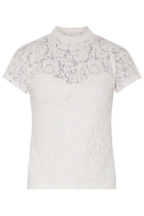Damen Trachtenshirt Spitzenshirt offwhite