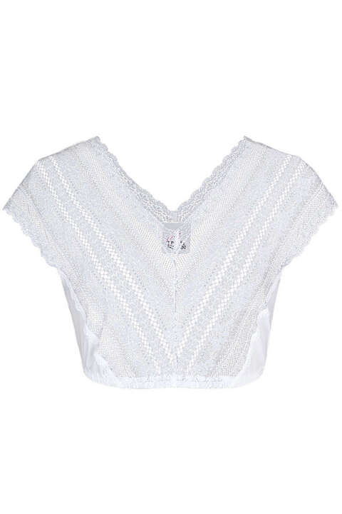 Dirndlbluse ohne Arm Spitze wei