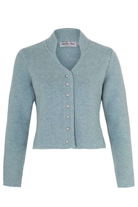 Dirndlstrickjacke mit Stehkragen hellblau