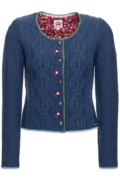 Dirndl-Strickjacke jeansblau