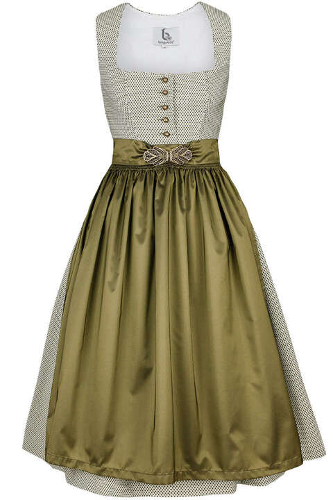 Retro-Dirndl mit Schrzen-Brosche grn gold