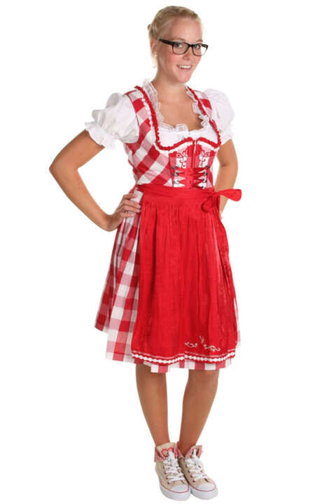 Dirndl kurz rot kariert 'Antonia'