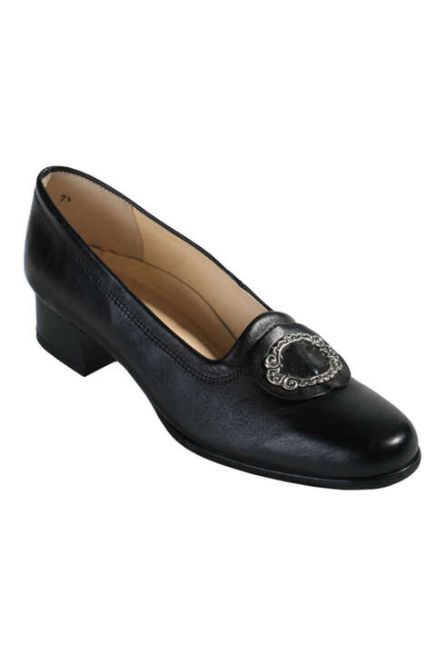 Dirndl Pumps schwarz Leder 'Susi'